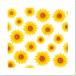 Seamless pattern with sunflowers Posters and Art